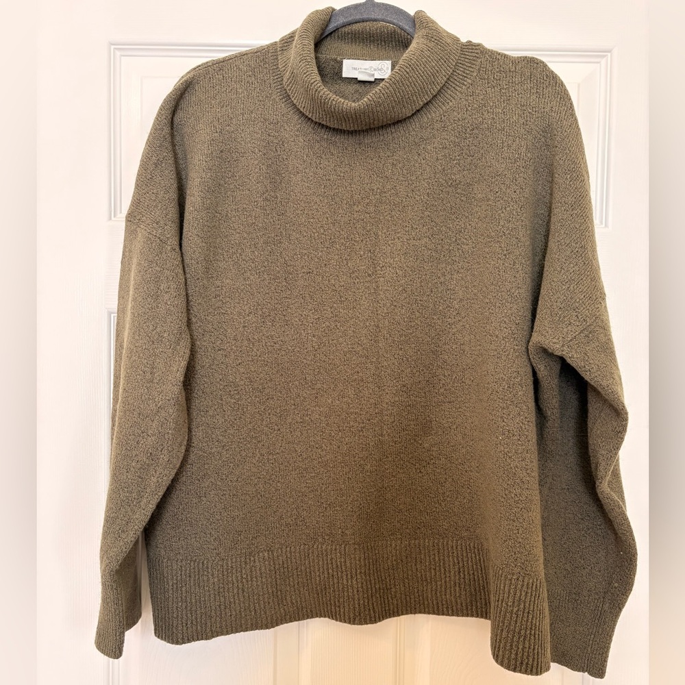 Treasure & Bond Olive Turtleneck Sweater